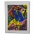 1980s Signed Abstract Tempera Painting on Paper, Framed For Sale