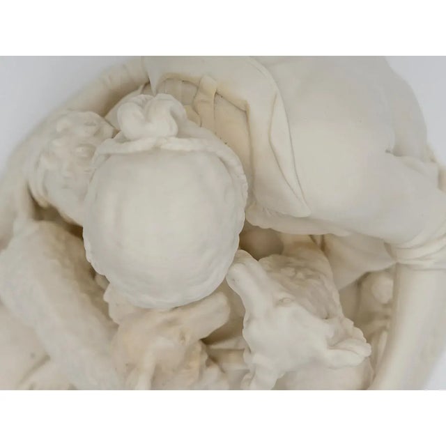 Ceramic Antique Bisque Sculpture With Dogs For Sale - Image 7 of 13