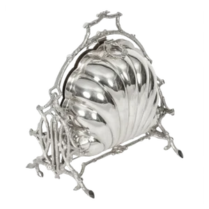 19th Century Victorian Silver Plated Shell Biscuit Box by Fenton Brothers