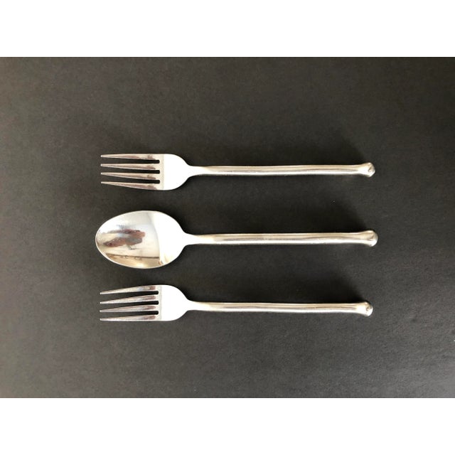 Modern Gourmet Settings Exotique Platinum Stainless Flatware 3 Pieces For Sale - Image 3 of 4