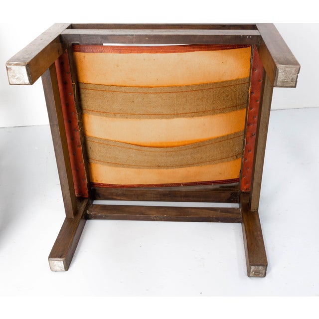 Set of French Safari Style Chairs in Leather and Beech, 1940 For Sale - Image 13 of 14