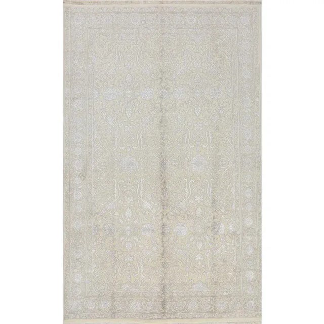 Traditional Handwoven Silk and Wool Runner Rug 5'0" X 7'10" For Sale - Image 13 of 13