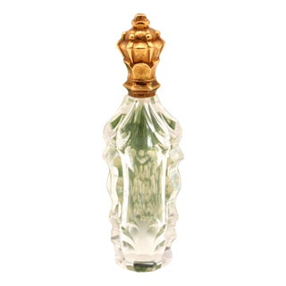 Faceted Glass and Gold Flask, 19th Century For Sale
