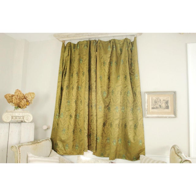 3 Curtains Antique French Wool Silk Challis 1860 S Museum