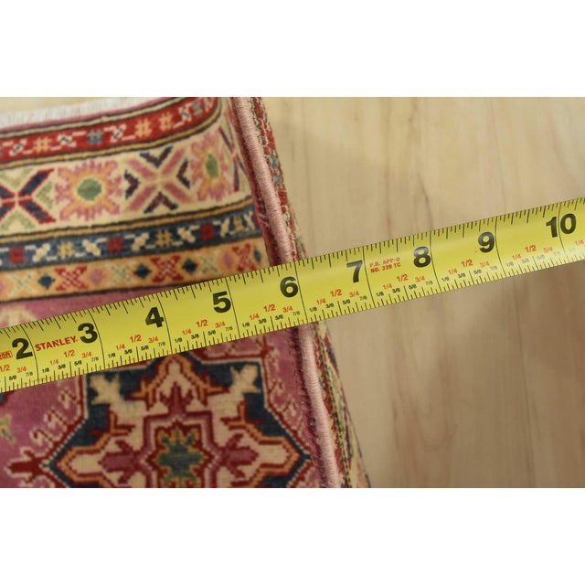 Kazak Runner 2’9” X 9’10” Pink Wool Tribal Hand-Knotted Oriental Rug For Sale - Image 11 of 13