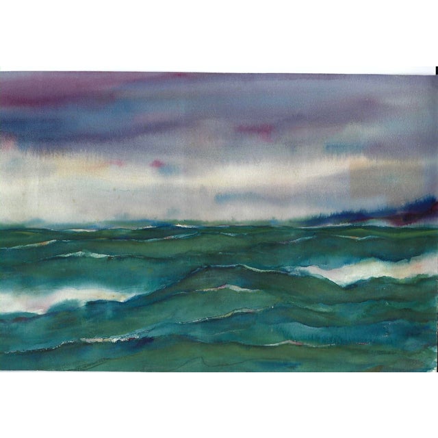 Dark sea by Virginia artist Arthur Sembler (1911/12-1979). Watercolor on paper, signed lower right. Arthur Sembler was...