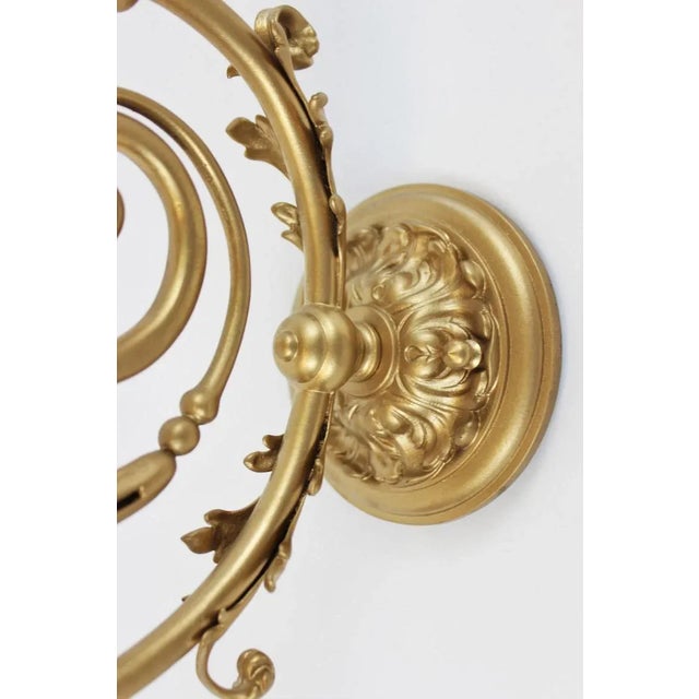 Gilt Wall With Two Socket Sconces With Green Shades For Sale - Image 5 of 6