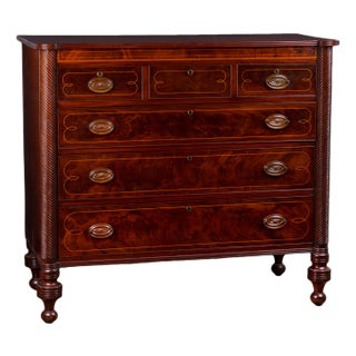 A Fine Inlaid Federal Sheraton Mahogany Chest, c.1820 For Sale