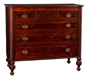 A Fine Inlaid Federal Sheraton Mahogany Chest, c.1820