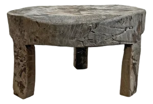 Low Rustic Antique Grey Wood Coffee Table