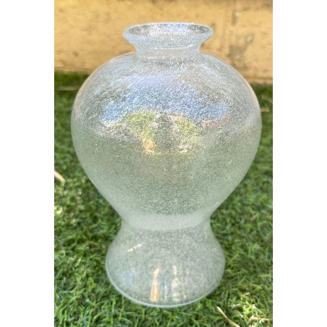 Glass Mid-Century Vintage Pulegoso Murano Glass Vase From Seguso Vetri d'Arte For Sale - Image 7 of 12