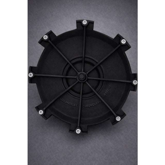 Metal 1970s Chromodern Sculptural Swivel Dining Chairs in Matte Black – Set of 6 (Ch084) For Sale - Image 7 of 7