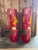Chinoiserie Vintage Painted Red Chinoiserie Pedestals , a Pair For Sale - Image 3 of 8