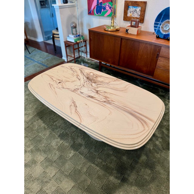 A Rare Italian Coffee Table, Made in Italy, Circa 1960s-80s(?). It Is Made of Marmorino For Sale - Image 10 of 11