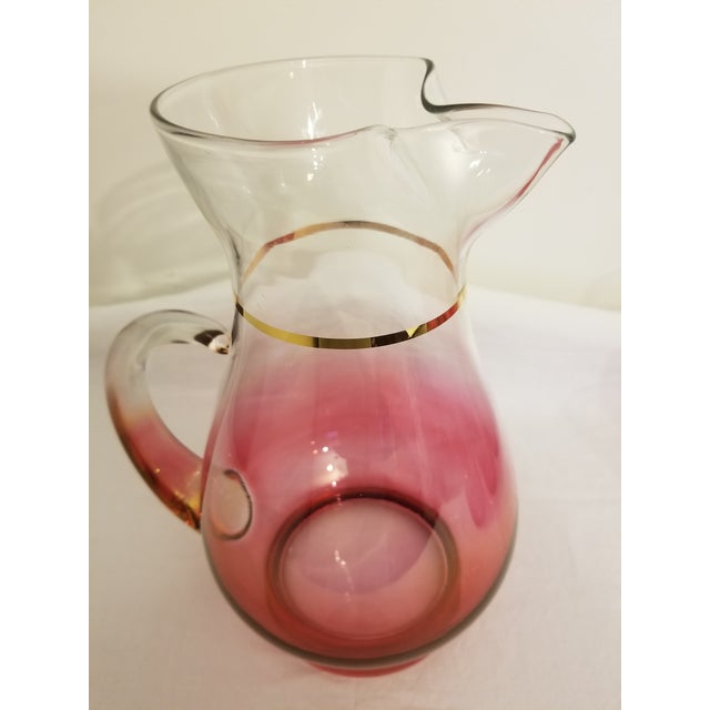 Vintage Blendo MidCentury Modern West Virginia Glass Pitcher and Glass