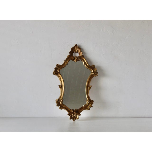 Italian Rococo Giltwood Style Wall Mirror Carved Scrollwork Frame Vintage For Sale - Image 13 of 14