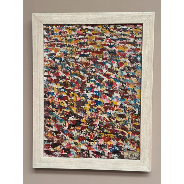 R. Avind, Abstract Composition, 1960s, Oil on Panel For Sale - Image 14 of 17