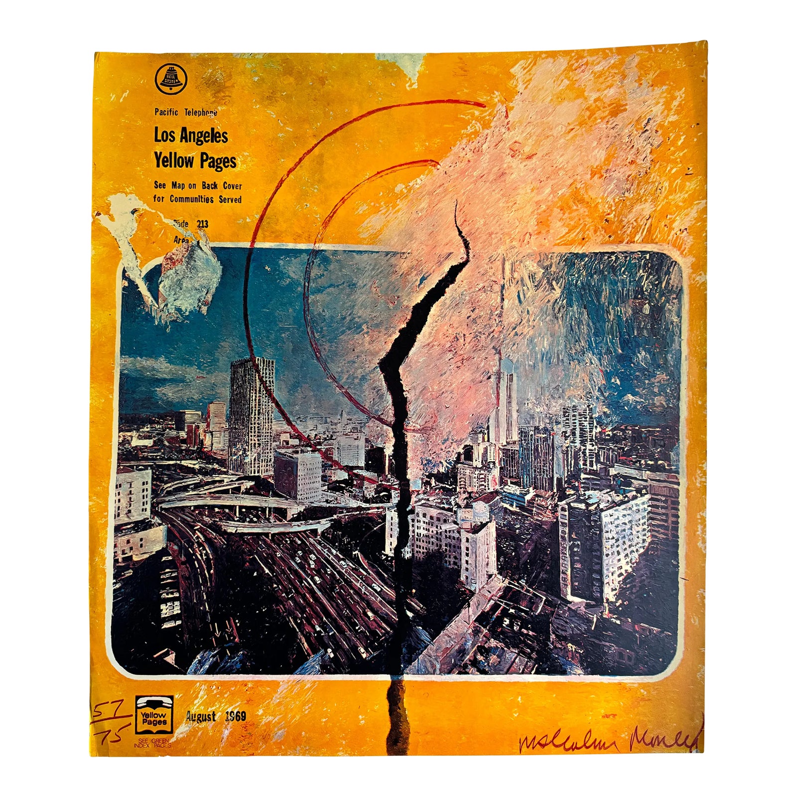 1960s Malcolm Morley "Pacific Telephone, La Yellow Pages" Advertisement