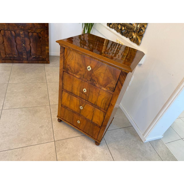 Brown Biedermeier Week Chest in Walnut For Sale - Image 8 of 12
