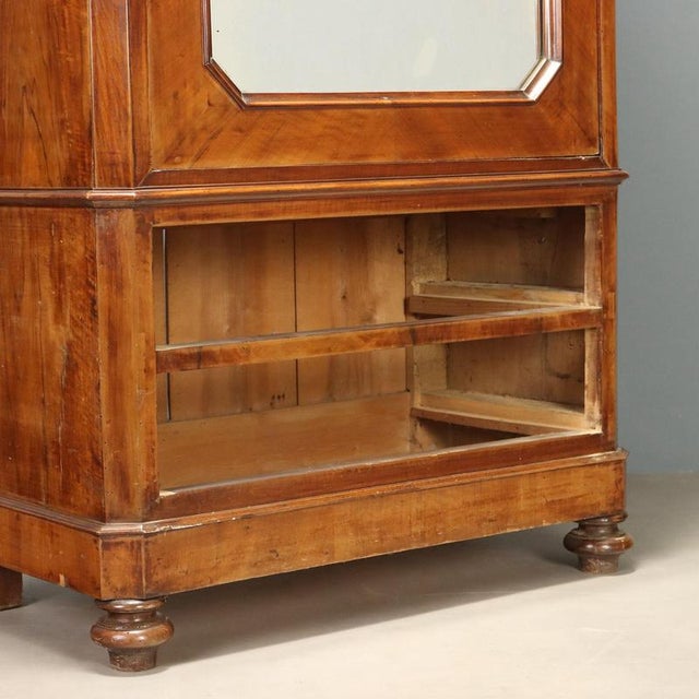 Brown Umbertino Walnut Wardrobe with Mirrored Door For Sale - Image 8 of 11