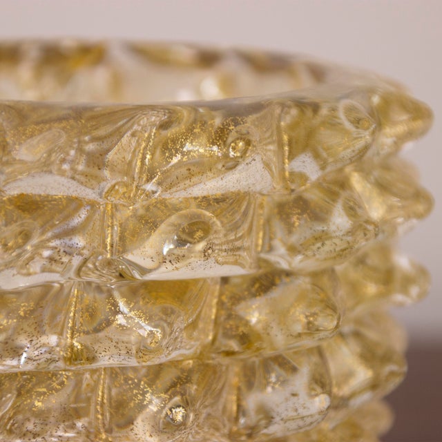 Italian Murano Glass Vase with Gold Leaf For Sale - Image 11 of 12