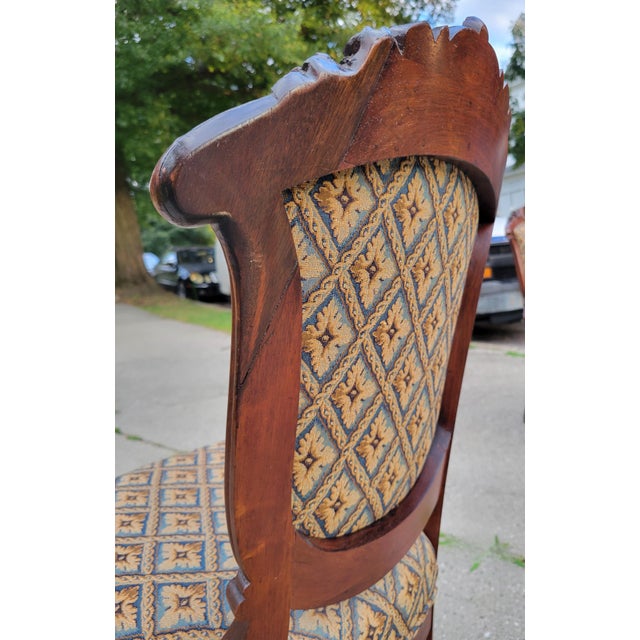 Late 19th Century Victorian Carved Rosewood Parlor Chairs For Sale - Image 12 of 15