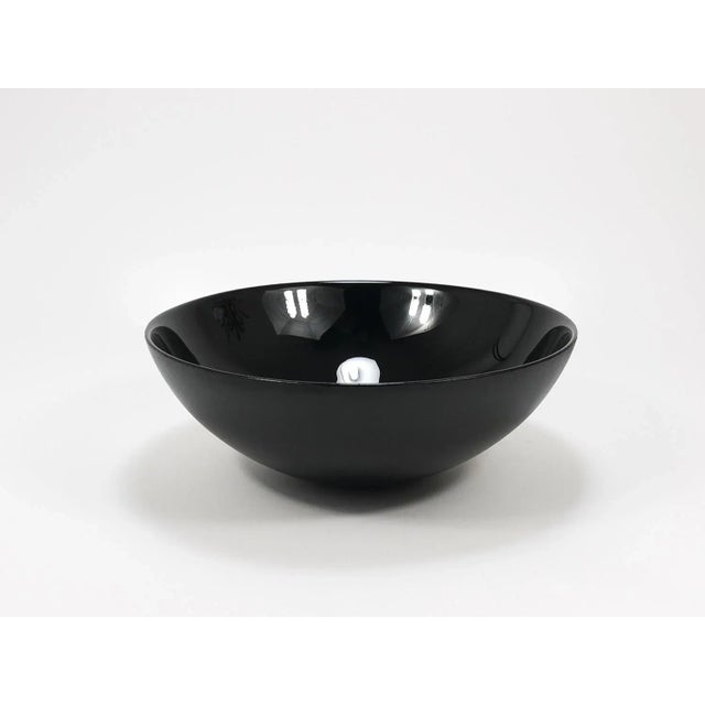 1980s Large Black Centerpiece Glass Bowl from Riedel X Mesa, Italy, 1980s For Sale - Image 5 of 13