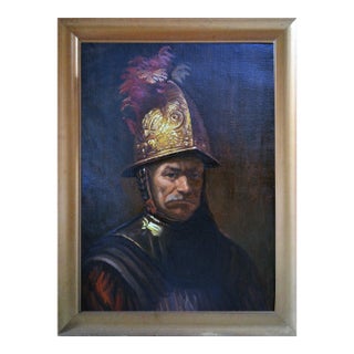 19th Century Master Copy "The Man With the Golden Helmet" Oil Painting Signed Savella For Sale