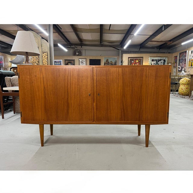 Wood Poul Hundevad 54.5 Inch Danish Modern Teak Credenza For Sale - Image 7 of 15