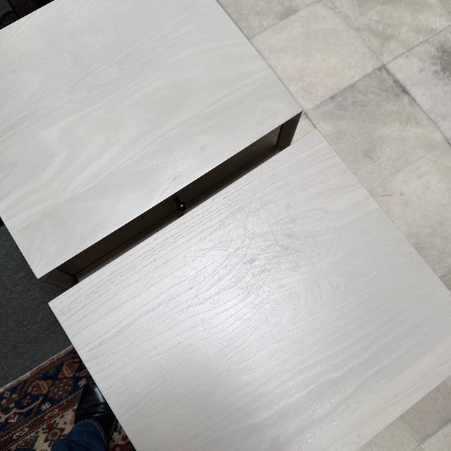Williams-Sonoma Mid Century Pebble Nightstands, Pair For Sale - Image 12 of 12