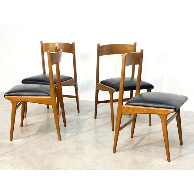 Vintage Italian Dining Chairs, 1960s, Set of 4 For Sale - Image 4 of 6