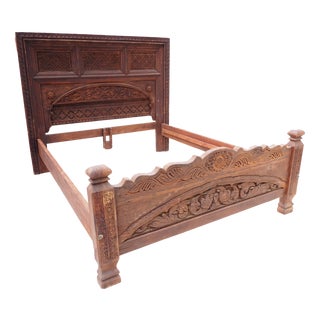 Vintage Double Bed, Swat-Tal, Pakistan For Sale