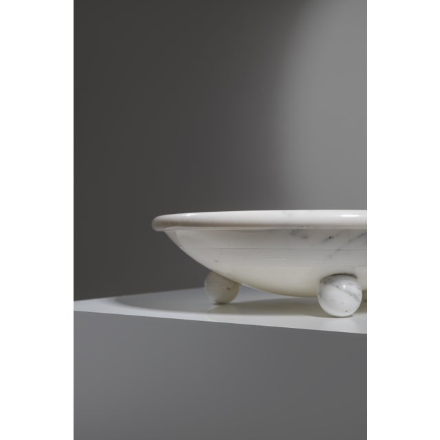 White White Carrara Marble Fruit Bowl by Sergio Asti for Up&Up 1970s For Sale - Image 8 of 9