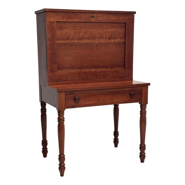 19th C American Cherry Plantation Desk Country Secretary Fall Front For Sale