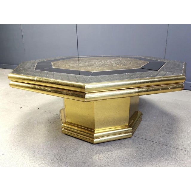 Hollywood Regency Vintage Coffee Table with Glass by Rodolfo Dubarry, 1970s For Sale - Image 3 of 12