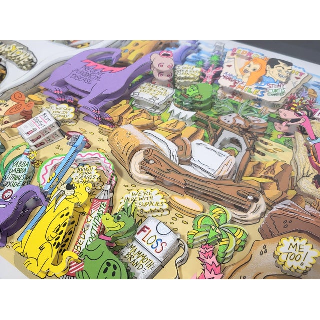 Original 3d Pop Art "Yabba Dabba Doo Dental" Flintstones by Charles Fazzino 20/100 DX For Sale - Image 12 of 18