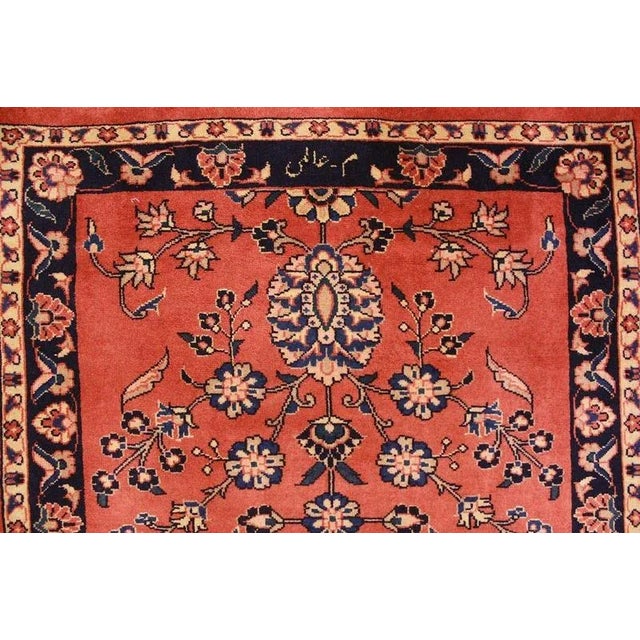 Red Middle Eastern Hand-Knotted Sarough Rug For Sale - Image 8 of 11