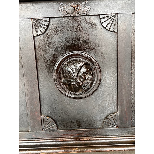 Early 19th Century 18th Century Italian Carved Cassone Trunk With Inside Carved Raised Panel For Sale - Image 5 of 12