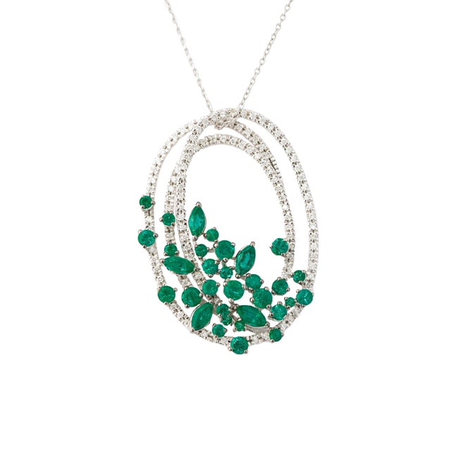 GW=13.60gm NW=12.73gm diamond=0.84cts emerald=3.53cts THIS IS A BRAND NEW PIECE