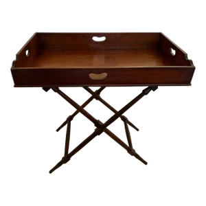 Mahogany Butlers Tray Table on Folding Stand