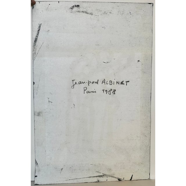 Mid-Century Modern 1980s Abstract Figurative Modern Albinet, Jean Paul "A0061302562" Acrylic Painting on Canvas For Sale - Image 3 of 8