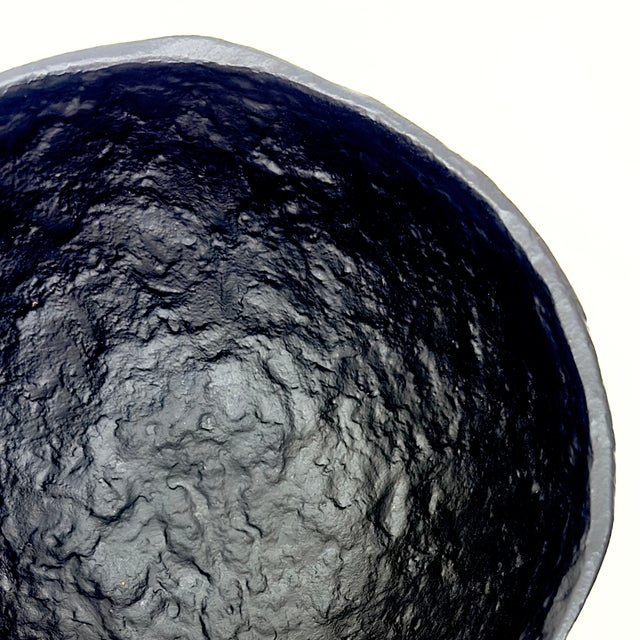 Oversized Limited Edition Black Ceramic Lava Ware Serving Bowl by Ikea For Sale - Image 10 of 13
