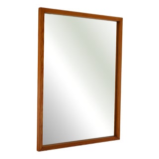 Scandinavian Minimalist Oak Mirror, 1960s For Sale