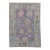Turkish Oushak Rug Purple & Blue Floral Handwoven Wool Rug 4'11" X 6'10" For Sale