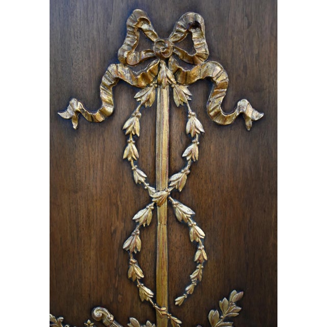 Pair French Cabinet Doors Louis XVI Style Carved Gilt Musical Trophy Vintage For Sale - Image 9 of 12