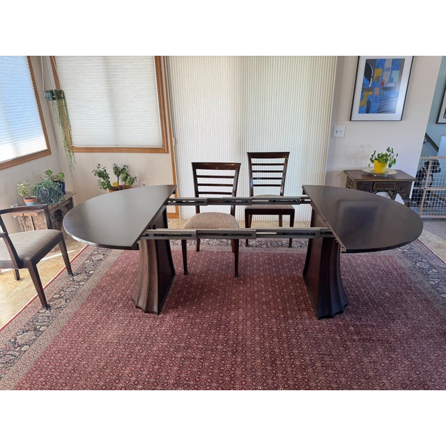 Brown Stickley Split Base Pedestal Table For Sale - Image 8 of 10