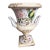 Oversized Neoclassical Style Porcelain Urn Vase With Hand-Painted Florals For Sale