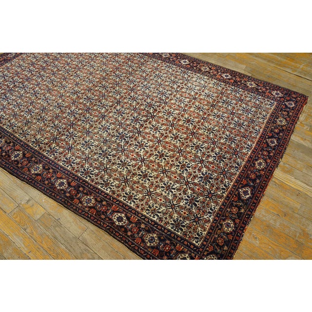 Traditional Ivory Background Color Allover-Floral Design Persian Senneh Carpet on Silk Warp Foundation. For Sale - Image 4 of 8