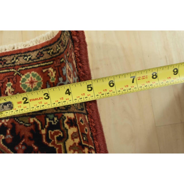 Heriz Runner 4′ X 12’1” Red Wool Tribal Hand-Knotted Oriental Rug For Sale - Image 11 of 13