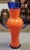 2001 Ipso Facto Art Glass Contemporary Style Orange/Blue Double Handled Vase For Sale - Image 4 of 7
